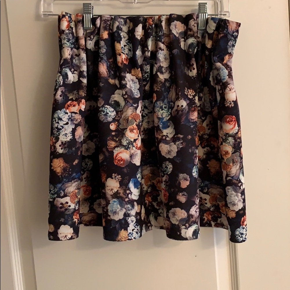 Floral Skirt with Cinched Waist